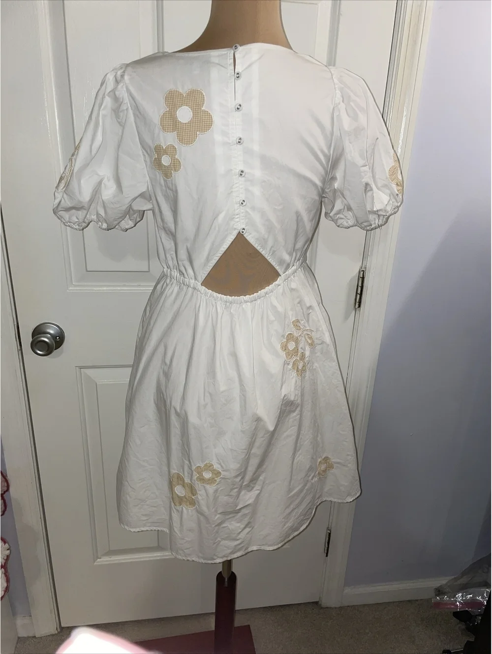 Madewell White Floral Annamarie Cutout Casual Dress Size 2